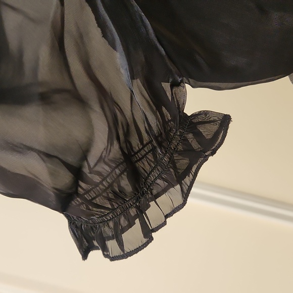 Puff-Sleeve, Black Sheen top.  New with tags!  Romantic and Flirty! - Picture 9 of 16